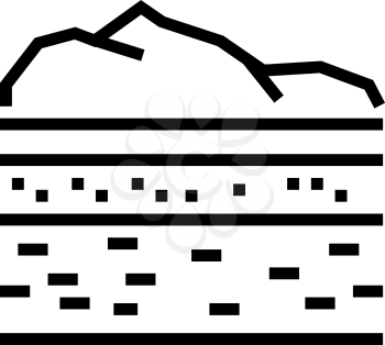 lithosphere ecosystem line icon vector. lithosphere ecosystem sign. isolated contour symbol black illustration