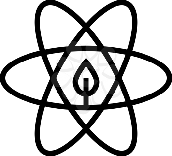 atom ecosystem line icon vector. atom ecosystem sign. isolated contour symbol black illustration