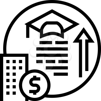 training and courses benefits line icon vector. training and courses benefits sign. isolated contour symbol black illustration