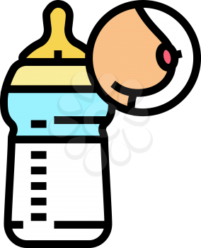 bottle feeding color icon vector. bottle feeding sign. isolated symbol illustration
