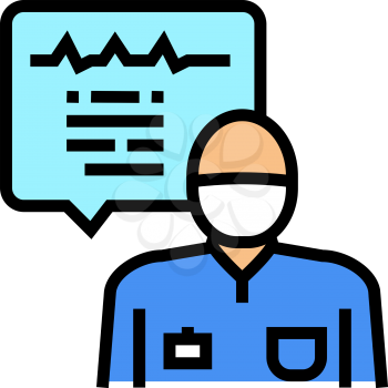 anesthesiologist monitoring heart rate color icon vector. anesthesiologist monitoring heart rate sign. isolated symbol illustration