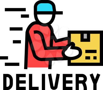 delivery courier free shipping color icon vector. delivery courier free shipping sign. isolated symbol illustration