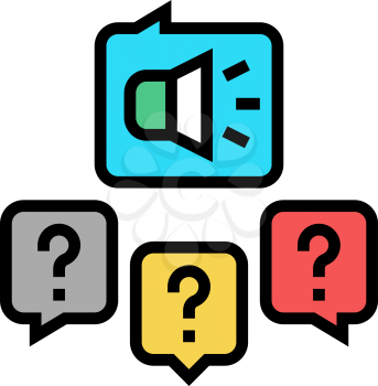 responses to media inquiries color icon vector. responses to media inquiries sign. isolated symbol illustration