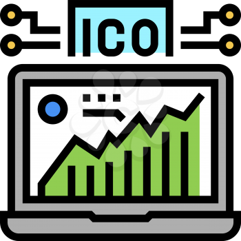 initial coin offering ico color icon vector. initial coin offering ico sign. isolated symbol illustration