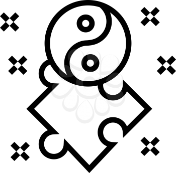 yin yan philosophy line icon vector. yin yan philosophy sign. isolated contour symbol black illustration