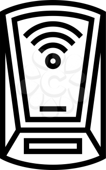 scanning rfid device line icon vector. scanning rfid device sign. isolated contour symbol black illustration