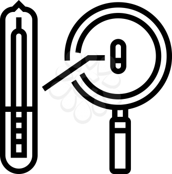 reseaching rfid chip line icon vector. reseaching rfid chip sign. isolated contour symbol black illustration