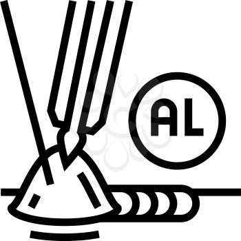 aluminum welding line icon vector. aluminum welding sign. isolated contour symbol black illustration