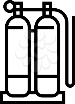 gas cylinders for welding line icon vector. gas cylinders for welding sign. isolated contour symbol black illustration