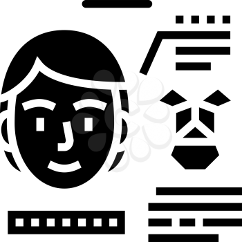 structure of work face id glyph icon vector. structure of work face id sign. isolated contour symbol black illustration