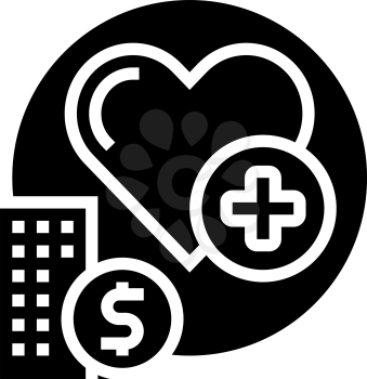 health care benefits glyph icon vector. health care benefits sign. isolated contour symbol black illustration