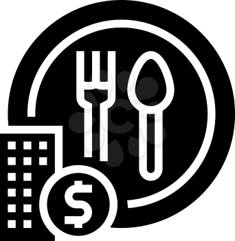 free lunch benefits glyph icon vector. free lunch benefits sign. isolated contour symbol black illustration