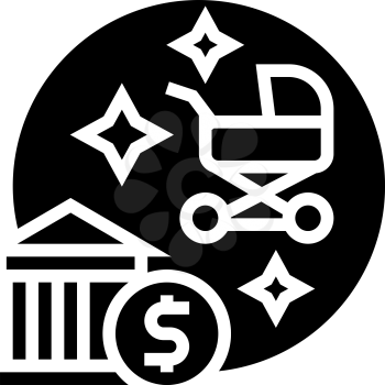 childbirth benefits glyph icon vector. childbirth benefits sign. isolated contour symbol black illustration