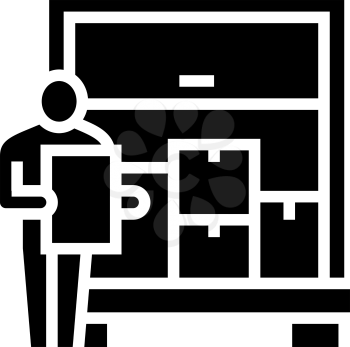 delivering service procurement glyph icon vector. delivering service procurement sign. isolated contour symbol black illustration