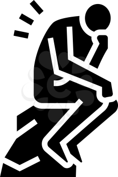 thinker philosophy glyph icon vector. thinker philosophy sign. isolated contour symbol black illustration