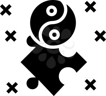yin yan philosophy glyph icon vector. yin yan philosophy sign. isolated contour symbol black illustration