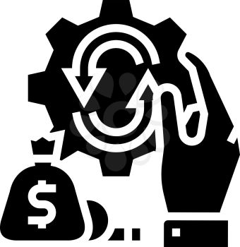 finance optimize glyph icon vector. finance optimize sign. isolated contour symbol black illustration
