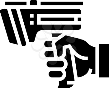 laser gun for scan rfid glyph icon vector. laser gun for scan rfid sign. isolated contour symbol black illustration