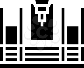 butt welding machine glyph icon vector. butt welding machine sign. isolated contour symbol black illustration
