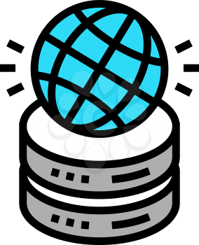 global digital processing color icon vector. global digital processing sign. isolated symbol illustration