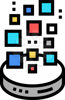 storaging digital processing color icon vector. storaging digital processing sign. isolated symbol illustration