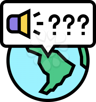 global question about goods color icon vector. global question about goods sign. isolated symbol illustration