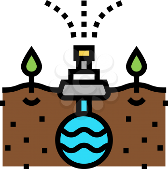 irrigation system from drain color icon vector. irrigation system from drain sign. isolated symbol illustration