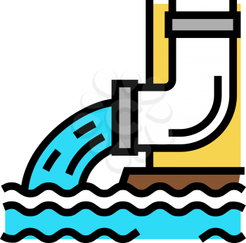 water flowing from drainage pipe color icon vector. water flowing from drainage pipe sign. isolated symbol illustration