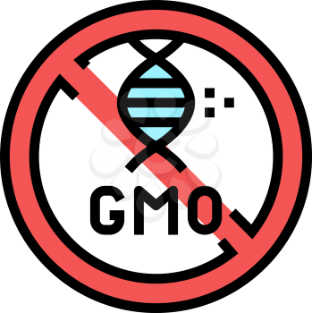 gmo genetic product free color icon vector. gmo genetic product free sign. isolated symbol illustration