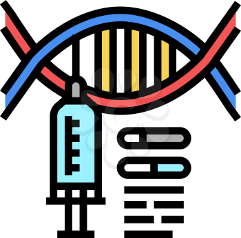 syringe molecular genetic color icon vector. syringe molecular genetic sign. isolated symbol illustration