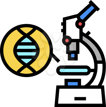 microscope for research genetic molecule color icon vector. microscope for research genetic molecule sign. isolated symbol illustration
