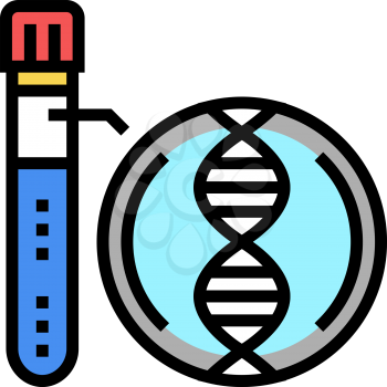 analysis flask genetic molecule color icon vector. analysis flask genetic molecule sign. isolated symbol illustration