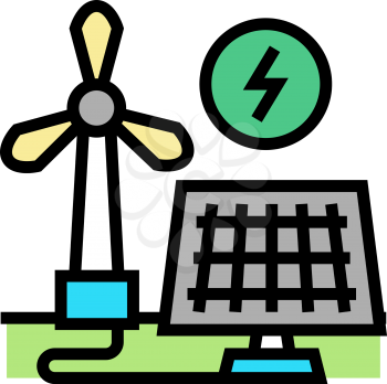 solar panel energy saving color icon vector. solar panel energy saving sign. isolated symbol illustration
