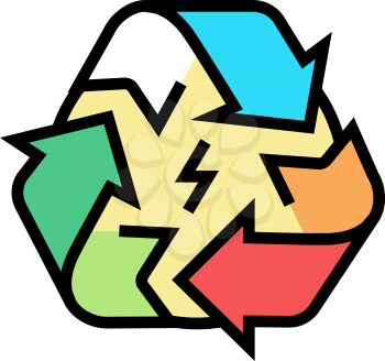 recycling energy saving logo color icon vector. recycling energy saving logo sign. isolated symbol illustration