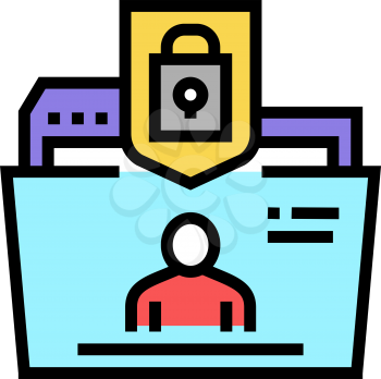 personal data file protect color icon vector. personal data file protect sign. isolated symbol illustration