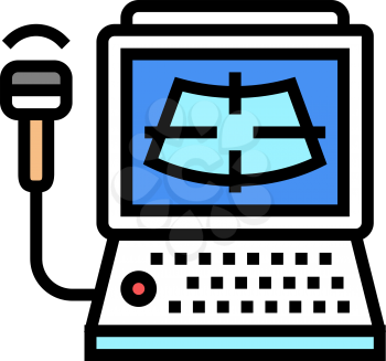 ultrasound radiology computer color icon vector. ultrasound radiology computer sign. isolated symbol illustration