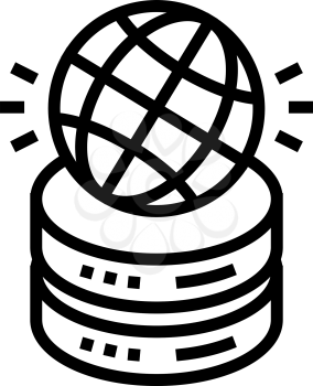 global digital processing line icon vector. global digital processing sign. isolated contour symbol black illustration