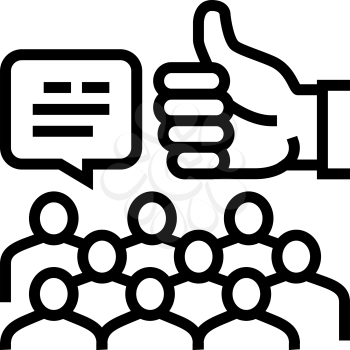 feedback crowdsoursing line icon vector. feedback crowdsoursing sign. isolated contour symbol black illustration