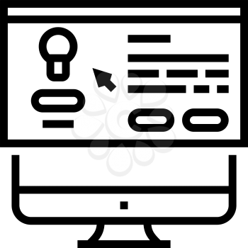 advertis pop-up window line icon vector. advertis pop-up window sign. isolated contour symbol black illustration
