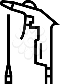 gun of air compressor line icon vector. gun of air compressor sign. isolated contour symbol black illustration