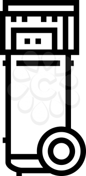 mobile air compressor line icon vector. mobile air compressor sign. isolated contour symbol black illustration