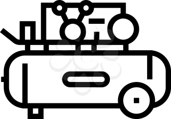 piston air compressor line icon vector. piston air compressor sign. isolated contour symbol black illustration