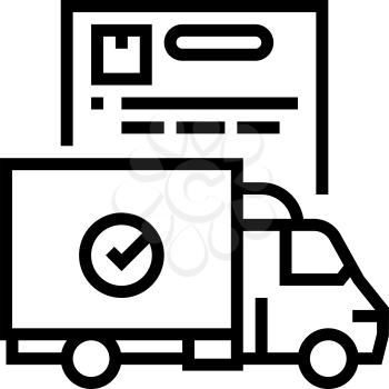 truck logistics service line icon vector. truck logistics service sign. isolated contour symbol black illustration