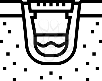 construction of drainage system line icon vector. construction of drainage system sign. isolated contour symbol black illustration