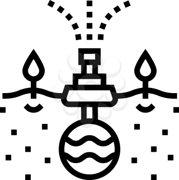irrigation system from drain line icon vector. irrigation system from drain sign. isolated contour symbol black illustration
