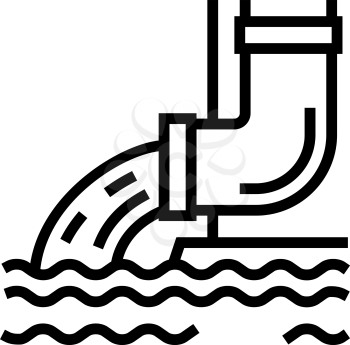 water flowing from drainage pipe line icon vector. water flowing from drainage pipe sign. isolated contour symbol black illustration