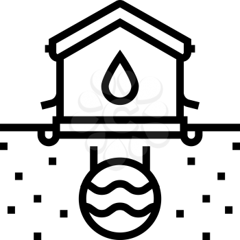 house drainage system line icon vector. house drainage system sign. isolated contour symbol black illustration