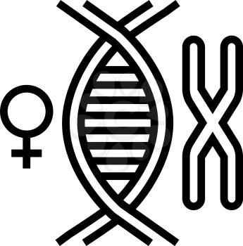 female chromosome genetic line icon vector. female chromosome genetic sign. isolated contour symbol black illustration