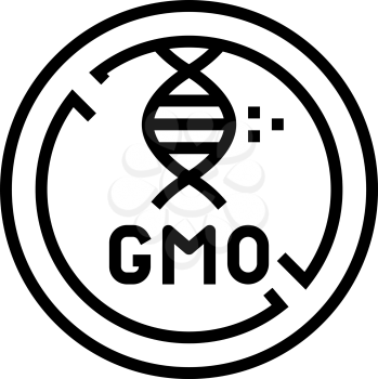 gmo genetic product free line icon vector. gmo genetic product free sign. isolated contour symbol black illustration