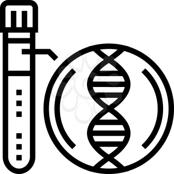analysis flask genetic molecule line icon vector. analysis flask genetic molecule sign. isolated contour symbol black illustration